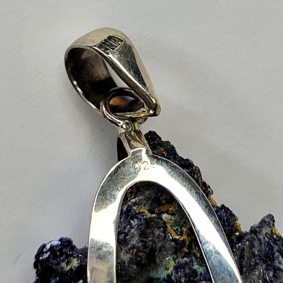 Azurite Malachite Pendant Statement Blue Rocks Pendant - Picture 14 of 16